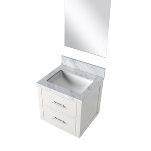 English Elm White Single Bath Vanity Set With Acrylic Countertop, Soft-Close Doors & Frameless Mirror For Style B2731S01416-GIGA