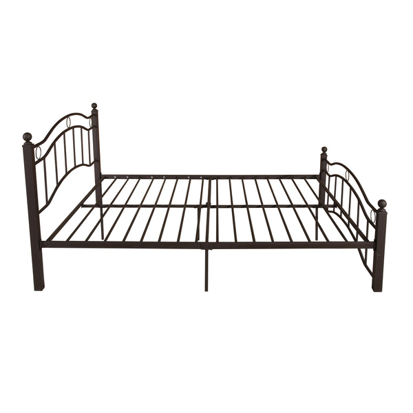 English Elm Christopher Knight Home® - KING Metal Bed Frame King Size Platform Bed with Geometric Headboard, Sturdy Iron, Underbed Storage Opportunity Copper 79.25 L x 28.75 W x 3.5 H 63298.00HMCOP-K-UK