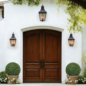 English Elm 22.4in Faux Boxwood Topiary Spheres Lush Polyethylene Foliage for Porch or Patio W2945P460786