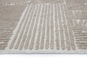 Sunpan Corinthia Hand-woven Rug - Luxurious Abstract Design In Soft Wool And Viscose For Elegant Spaces Taupe Wool Blend 111981
