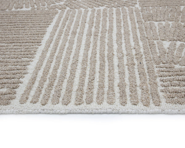 Sunpan Corinthia Hand-woven Rug - Luxurious Abstract Design In Soft Wool And Viscose For Elegant Spaces Taupe Wool Blend 111981
