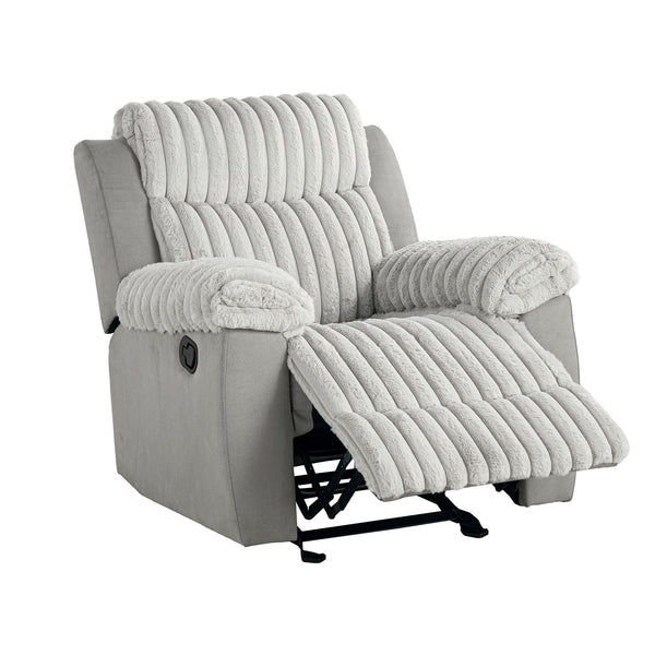 English Elm Transitional Glider Recliner with No-Gap Footrest, Plush Pillow Arms and Attached Back Cushion for Comfort Gray 30 L x 35 W x 26 H B2741P391763
