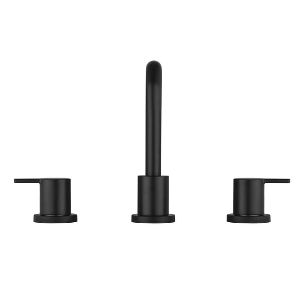 English Elm Bathroom Widespread Faucet Matte Black Dual Handle with Swivel Spout Supply Lines B2724P501315