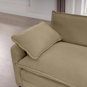 English Elm Comfortable Deep Seat Chair With Footstool & Pillow – Plush Corduroy For Living Room & Bedroom Use W714S00701