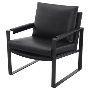 English Elm Goldbriar Vegan Leather Accent Chair with Gunmetal Sled Frame for Modern Interiors B062P451717