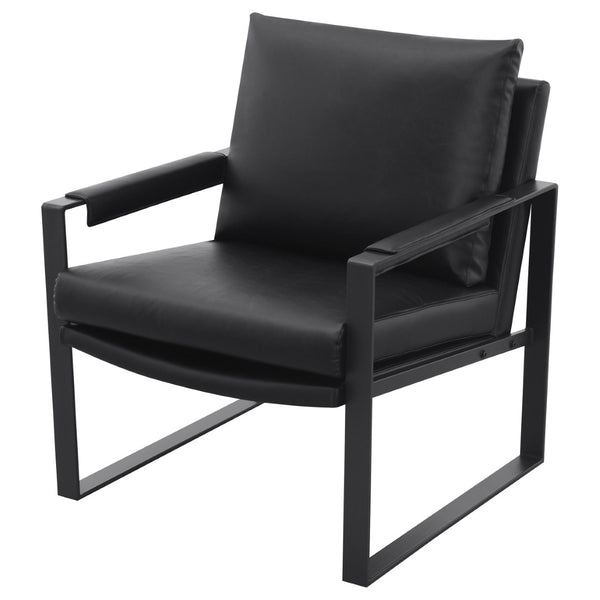 English Elm Goldbriar Vegan Leather Accent Chair with Gunmetal Sled Frame for Modern Interiors B062P451717
