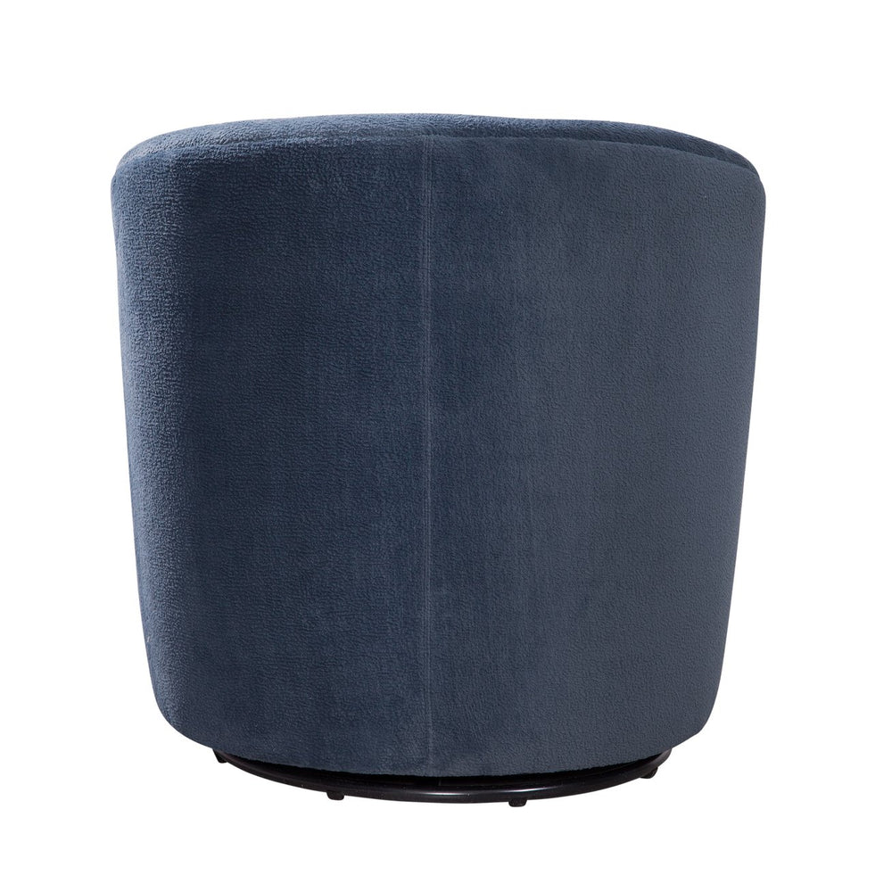 English Elm Oaklynn Barrel Swivel Accent Chair in Durable Performance Fabric — Stain-Resistant, 360° Comfort Navy B050P281008