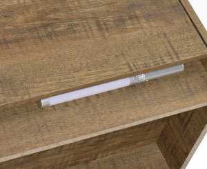 English Elm 1pc Modern Nightstand with Wood-Grain Finish, Two Spacious Drawers, Dual USB-A/C Charging & LED Motion Light Mango color,Oak 27.5 L x 21.75 W x 7.25 H B011P337720