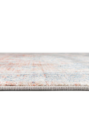 Unique Loom Newport Ochre Machine Made Border Rug Multi, Blue/Ivory/Gray/Light Blue/Light Brown/Red/Rust Red/Terracotta 8' 0" x 8' 0"