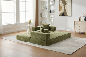 English Elm UNITED Folding Sofa Bed with Removable Cover Zipper, Chenille Memory Foam Sleeper for Small Spaces Green W1568P293807