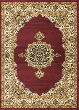 English Elm Classic Persian Medallion Area Rug Low Pile Oriental Pattern for Living or Dining Rooms B186P452270