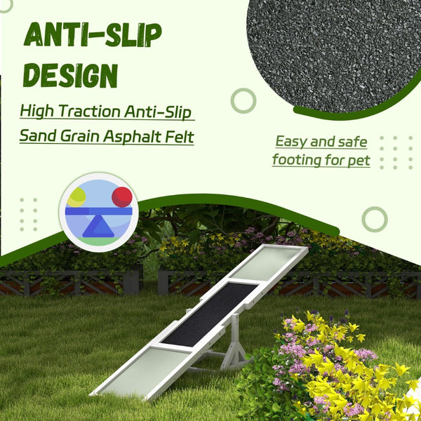 English Elm Pawhut Wooden Dog Agility Seesaw - Weather Resistant Training Equipment For Strength & Coordination W2225P173808-GIGA