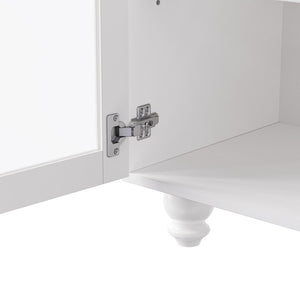 English Elm On-Trend Farmhouse Tv Stand With Solid Wood Legs, Glass Doors & Adjustable Shelves For Tvs Up To 70" N721S000041K-GIGA