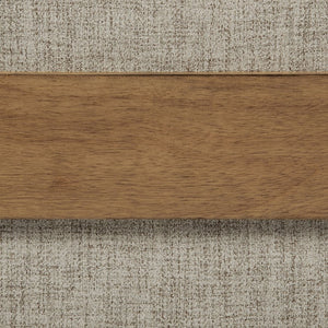 English Elm Survista Natural Brown Upholstered Dining Side Chair Set of 2 — Oatmeal Cushions, Warm Wood Frame, Cozy Dining Appeal B062P375400