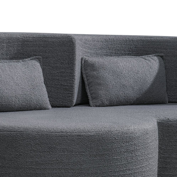 English Elm Folding Floor Futon Sofa Sleeper in Plush Teddy Velvet for Studio or Guest Rooms Light Grey W3739P368634