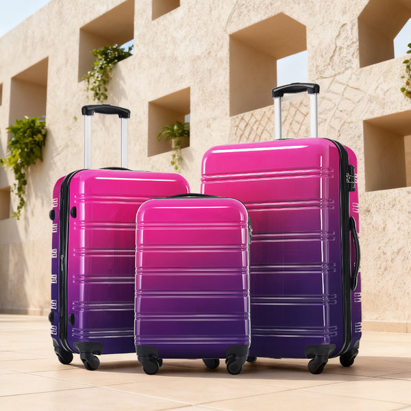 English Elm Hardshell Polycarbonate 3 Piece Luggage Set Spinner Wheels Tsa Lock Expandable Travel Multicolor Purple N732P184448Z