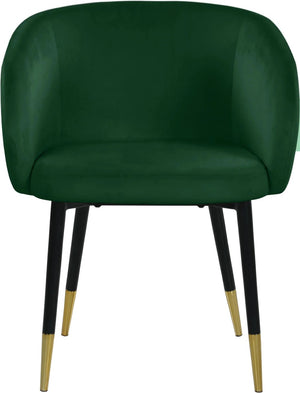 English Elm 1pc Velvet Barrel Back Accent Chair Gold Nailhead Trim Glamorous Curved Seat Green B011P496763