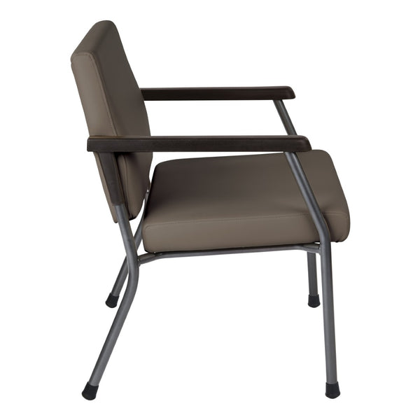 OSP Home Furnishings Bariatric Big and Tall Guest Chair with Reinforced Metal Frame for Waiting Rooms Graphite BC9603-R111