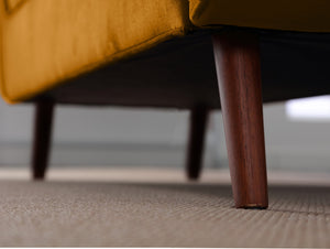English Elm Vintage Velvet Tufted Storage Bench Mid Century Button Seat Entryway Bedroom Footstool Brown+Yellow W2795P428655