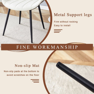 English Elm Table Modern Black Marble Mdf Dining Set With 4 Comfortable Pu Chairs - Stylish, Durable & Easy Care W1151S03404-GIGA