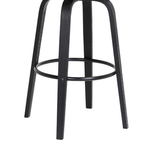 English Elm Willow Swivel Barstool Gray Faux Leather Seat Matte Black Wood Frame Kitchen Island B2736P464839