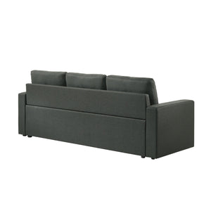 English Elm Fabric Plush Tufted Sleeper Sofa Dark Gray with Wood Frame, Foam Support, Compact Convertible Comfort B016P392878