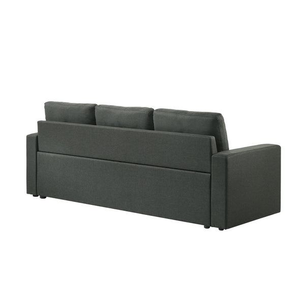 English Elm Fabric Plush Tufted Sleeper Sofa Dark Gray with Wood Frame, Foam Support, Compact Convertible Comfort B016P392878