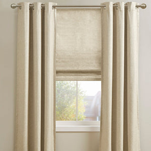 English Elm Printed Faux Silk Room Darkening Cordless Roman Shade with Thermal Backing, OEKO‑TEX Certified Energy Efficient Window Covering taupe 6.04 L x 11.42 W x 7.48 H B03598313