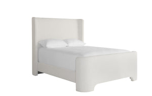 Sunpan Ives Bed - Elegant Upholstered Design with Curved Profile, No Box Spring Required for Ultimate Comfort Queen