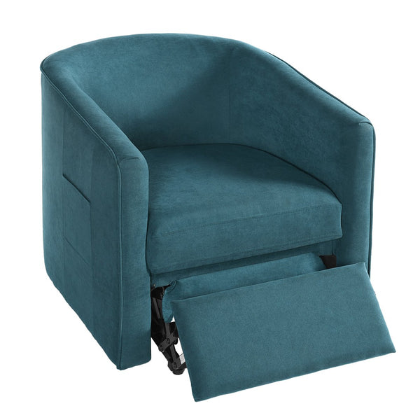 English Elm Power Lift Recliner Barrel Back Chenille Chair for Seniors with Footrest Pocket Blue N719P355911C