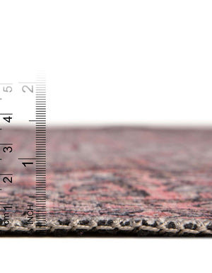 Unique Loom Mangata Mireille Machine Made Border Rug Beige and pink, Light Blue/Gray/Red/Black 7' 10" x 7' 10"