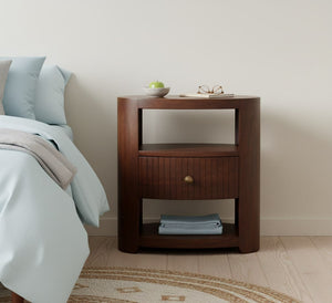 English Elm Artisan Mango Wood Nightstand Handcrafted Bohemian Rustic Bedroom Side Table B182P433799