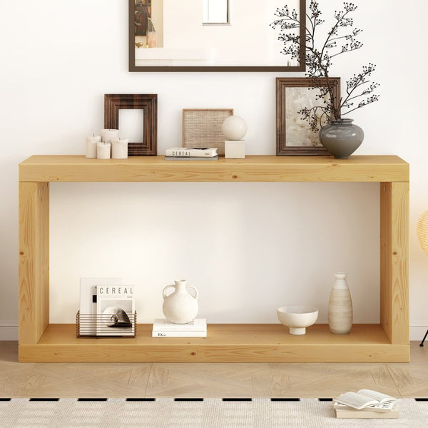 English Elm U_Style Modern Minimalist Square Entry Table - Sleek Design For Foyers, Living Rooms & Corridors N711P245613O-GIGA