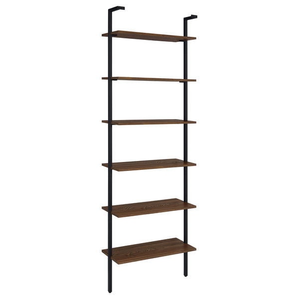 English Elm Christy 96" Walnut Six-Shelf Open-Back Wall Bookshelf — Modern Minimalist Storage for Books & Decor B062P299813