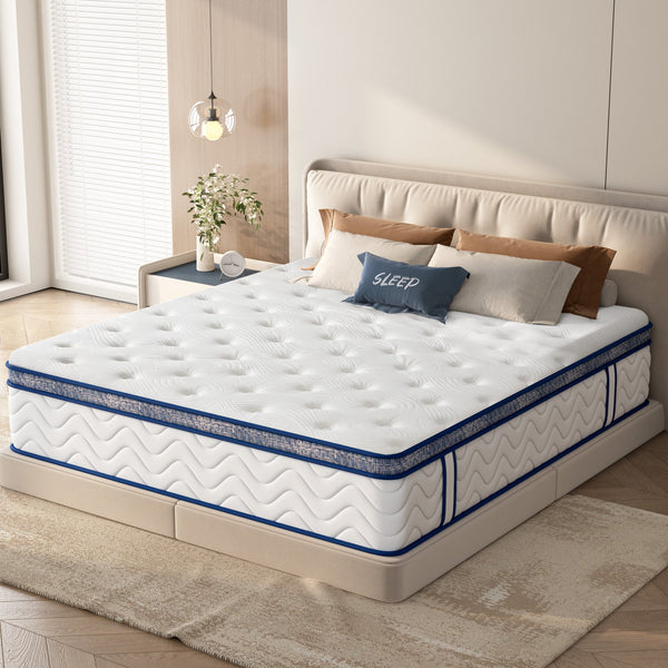 English Elm Full Size Mattress - 12" Hybrid With Pocketed Coils, Medium Firm, Hypoallergenic Comfort & Support W2889P335716