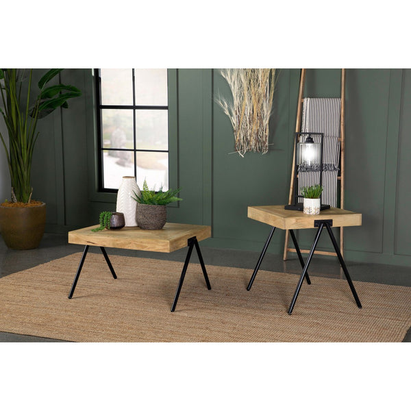 English Elm Avery Natural Mango Wood Side Table With Sleek Iron Legs – Modern Accent For Any Space B062P344947