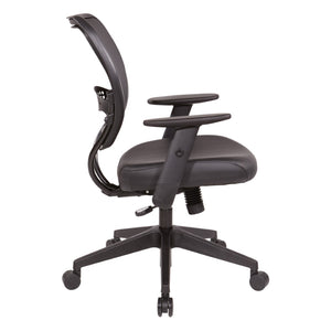 OSP Home Furnishings Silver Ion Antimicrobial Ergonomic Office Chair with Lumbar Support and Adjustable Arms Black 5500D-R107