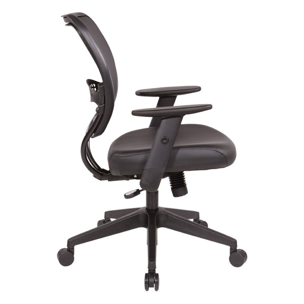 OSP Home Furnishings Silver Ion Antimicrobial Ergonomic Office Chair with Lumbar Support and Adjustable Arms Black 5500D-R107