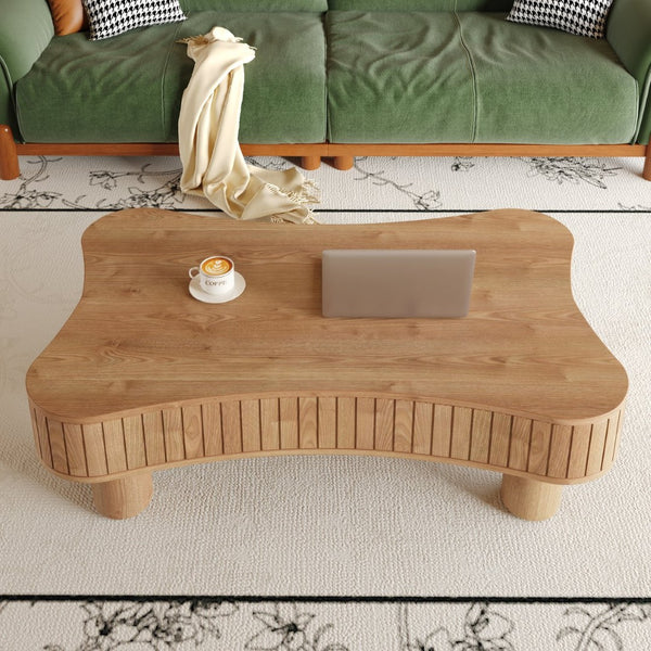 English Elm Lift Top Coffee Table with Fluted Panels Hidden Storage and Hydraulic Rise for Living Rooms W1445P317476
