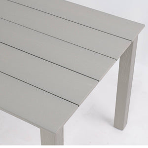 English Elm 68.9-inch Outdoor Rectangular Dining Table Hips Wood Grain Seats Six with Umbrella Hole W2085P364131