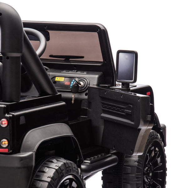 English Elm Licensed Land Rover Defender Ride on Car 24v Dual Motor with Parental Remote Black W1578P339065