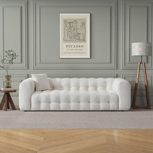 English Elm Eden Boucle Chesterfield Sofa Tufted Button Back Rolled Arms for Living Room B183P231861