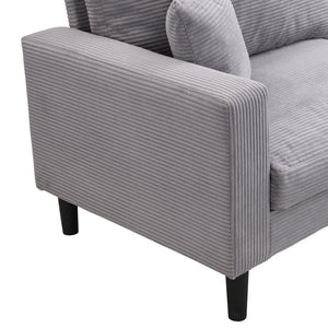 English Elm 74" Three Seat Sofa Hardwood Frame High Density Foam Upholstered Modern Living Room Light Gray W311P221220