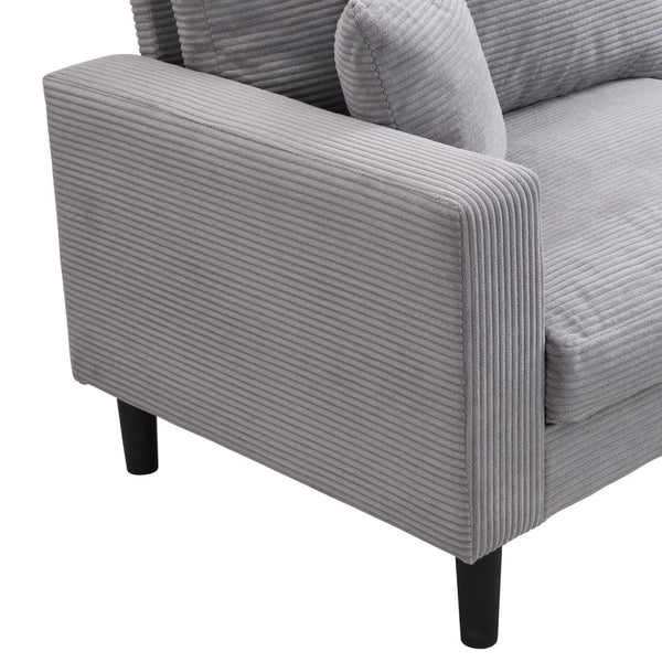 English Elm 74" Three Seat Sofa Hardwood Frame High Density Foam Upholstered Modern Living Room Light Gray W311P221220