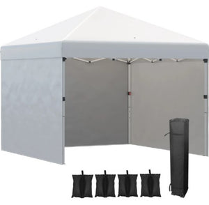 English Elm Height Adjustable Pop up Gazebo with Uv Oxford Canopy Three Sidewalls and Carry Bag T3971P426260