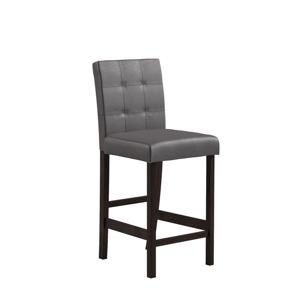 English Elm LEON Espresso & White Bar Table with 4 Transitional Bar Stools, Solid Wood/MDF, 26" Seat Height, Tufted Back B201P226138