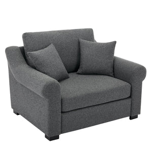 English Elm Modern Oversized Chenille Armchair with Wide Armrests, Removable Covers, Sturdy L-Shape Legs for Cozy Lounging Grey 38.5 L x 28 W x 15.75 H BS701P188662G