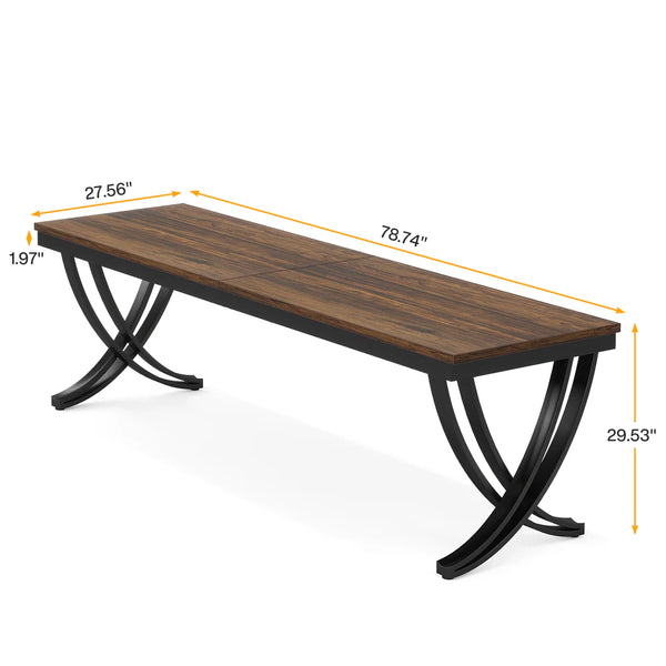 English Elm Computer Desk Two Person Wood Grain Workstation with Drawers for Shared Home Office T3971P453663