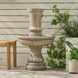 Christopher Knight Home® - Noble House - Frederick Outdoor 4 Spout Fountain, Light Brown