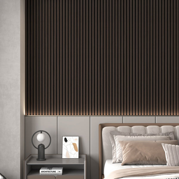 English Elm 2 Pack Solid Wood Slat Acoustic Panels Handcrafted for Media Rooms and Home Offices Smoke T3210P487480